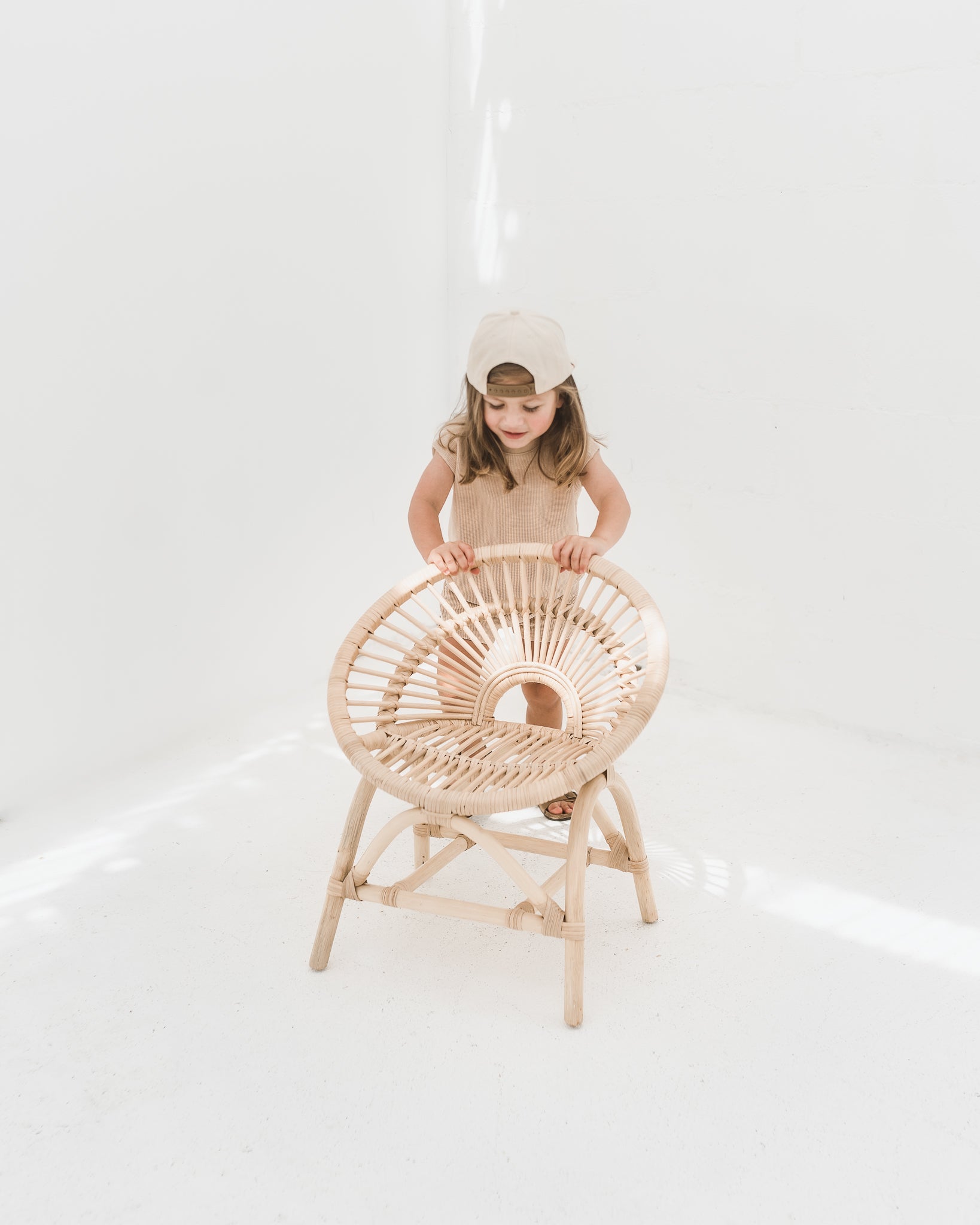 Rainbow Rattan Kids Chair - Ellie & Becks