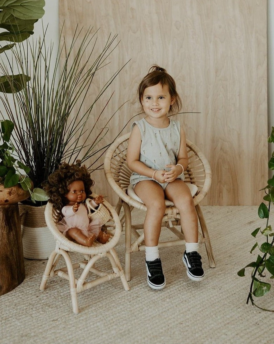 Rainbow Rattan Kids Chair - Ellie & Becks