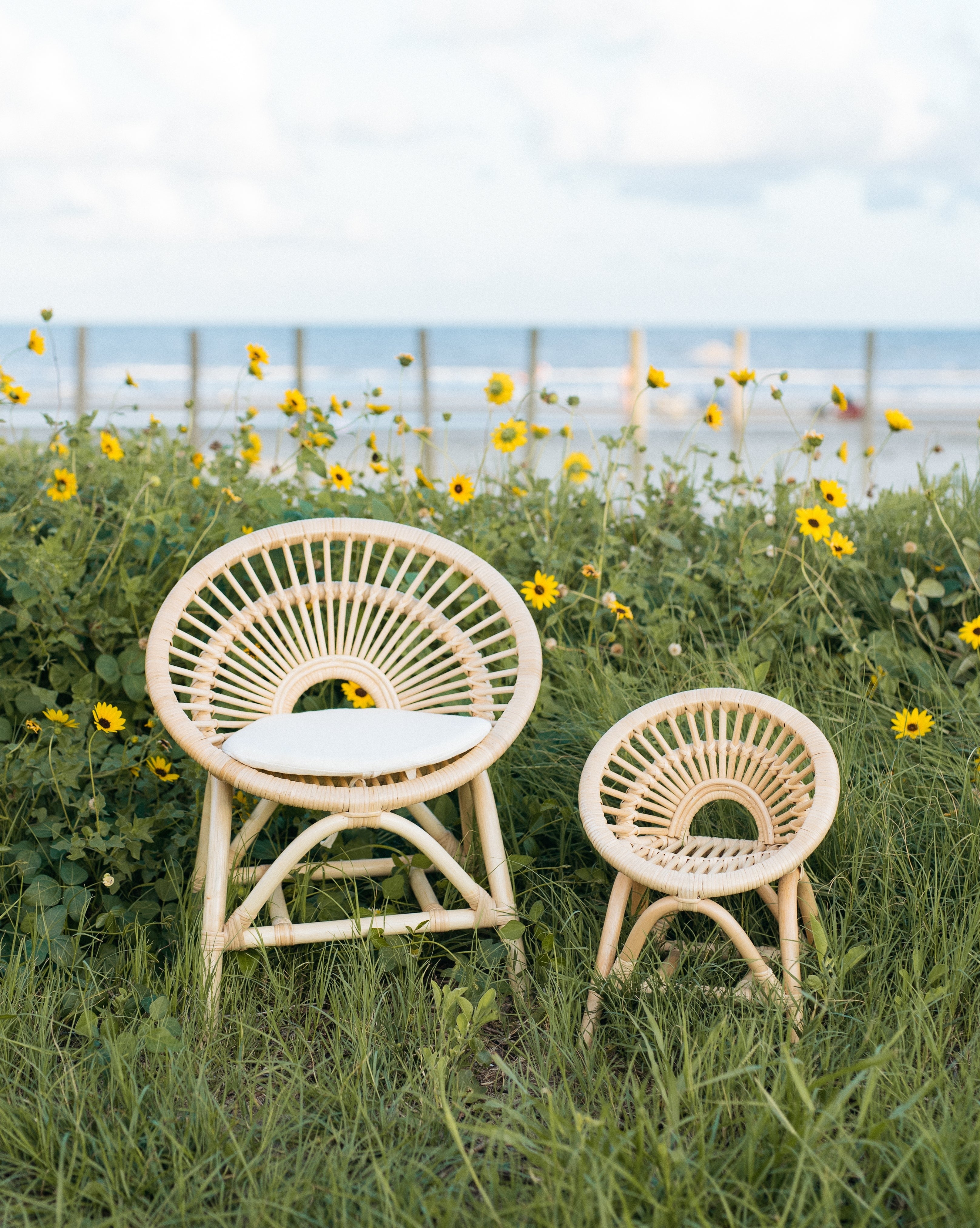 Rainbow Rattan Kids Chair - Ellie & Becks