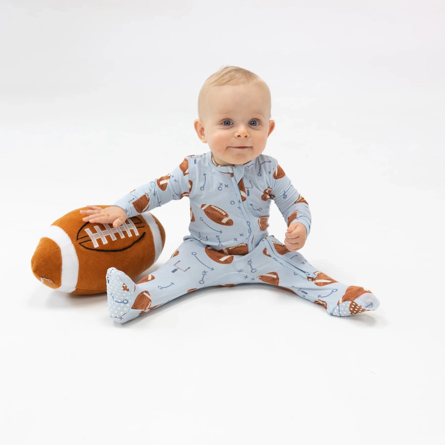 Football Blues Footie Pajama