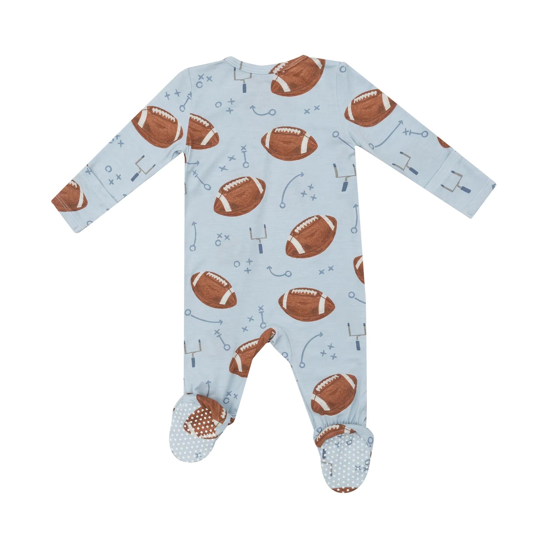 Football Blues Footie Pajama