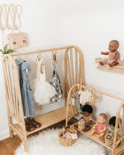 Kiara Mini Clothing Rack + Doll Hanger Bundle