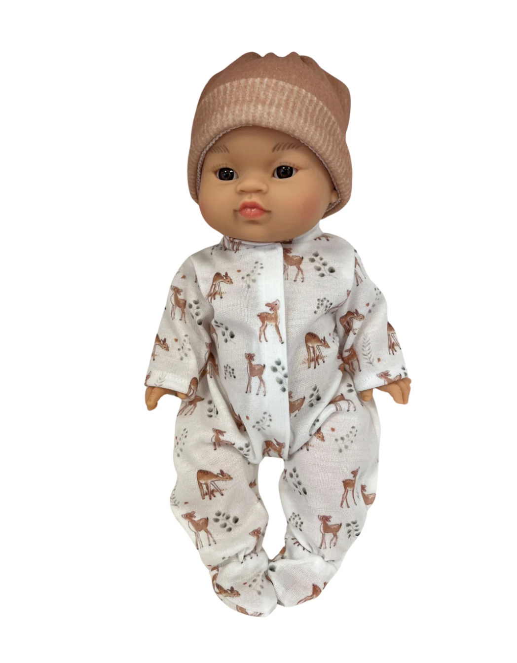 Baby Gordis - Lili with Brown Eyes in Fawn Pajamas & Hat