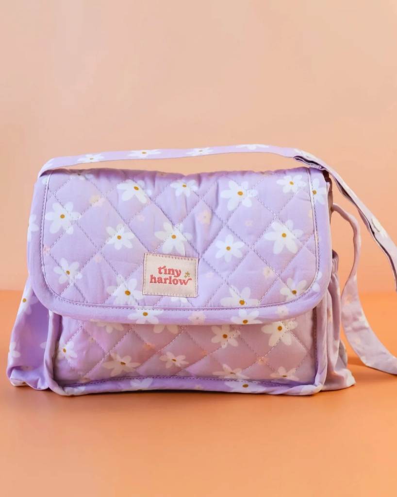 Tiny Harlow Convertible Diaper Bag - Lavender Daisy