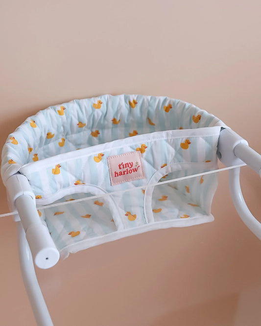 Doll Table Highchair - Light Blue Ducky