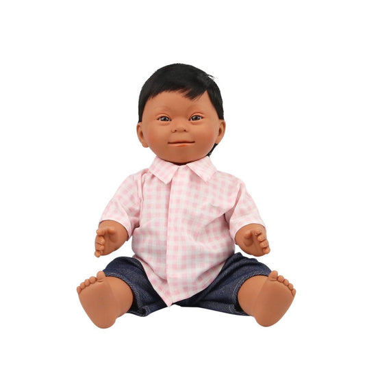 15" Indian Boy Doll w/ Down Syndrome - Ellie & Becks Co.
