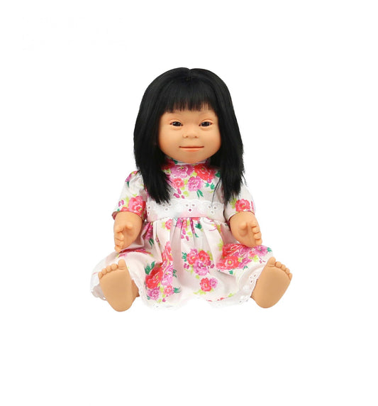 15" Asian Girl Doll w/ Down Syndrome - Ellie & Becks Co.