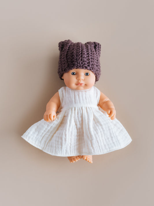 Mini Plum Crochet Doll Hat - Ellie & Becks
