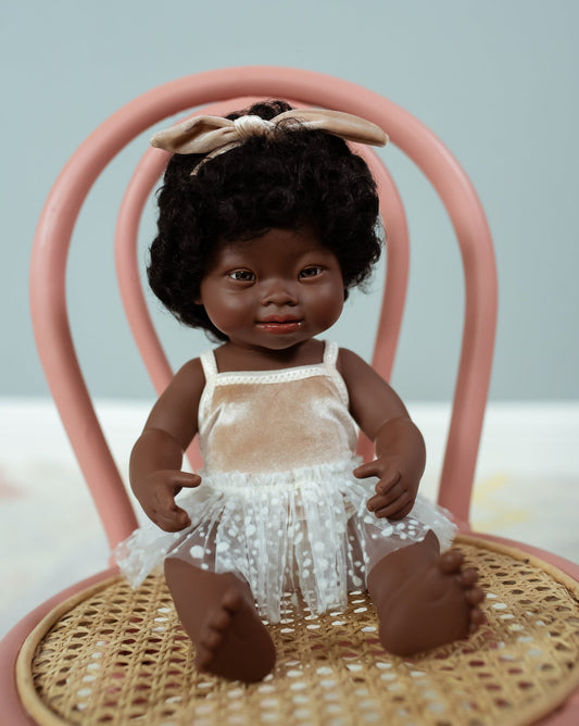 Miniland African American Girl w/Down Syndrome - Ellie & Becks Co.