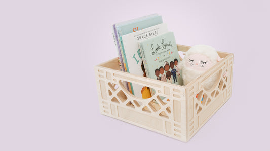 Wooden Milk Crate, Short Square - Ellie & Becks Co.
