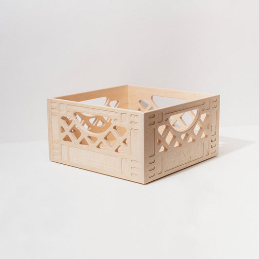 Wooden Milk Crate, Short Square - Ellie & Becks Co.